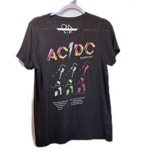 Chaser AC DC tee shirt burnout black